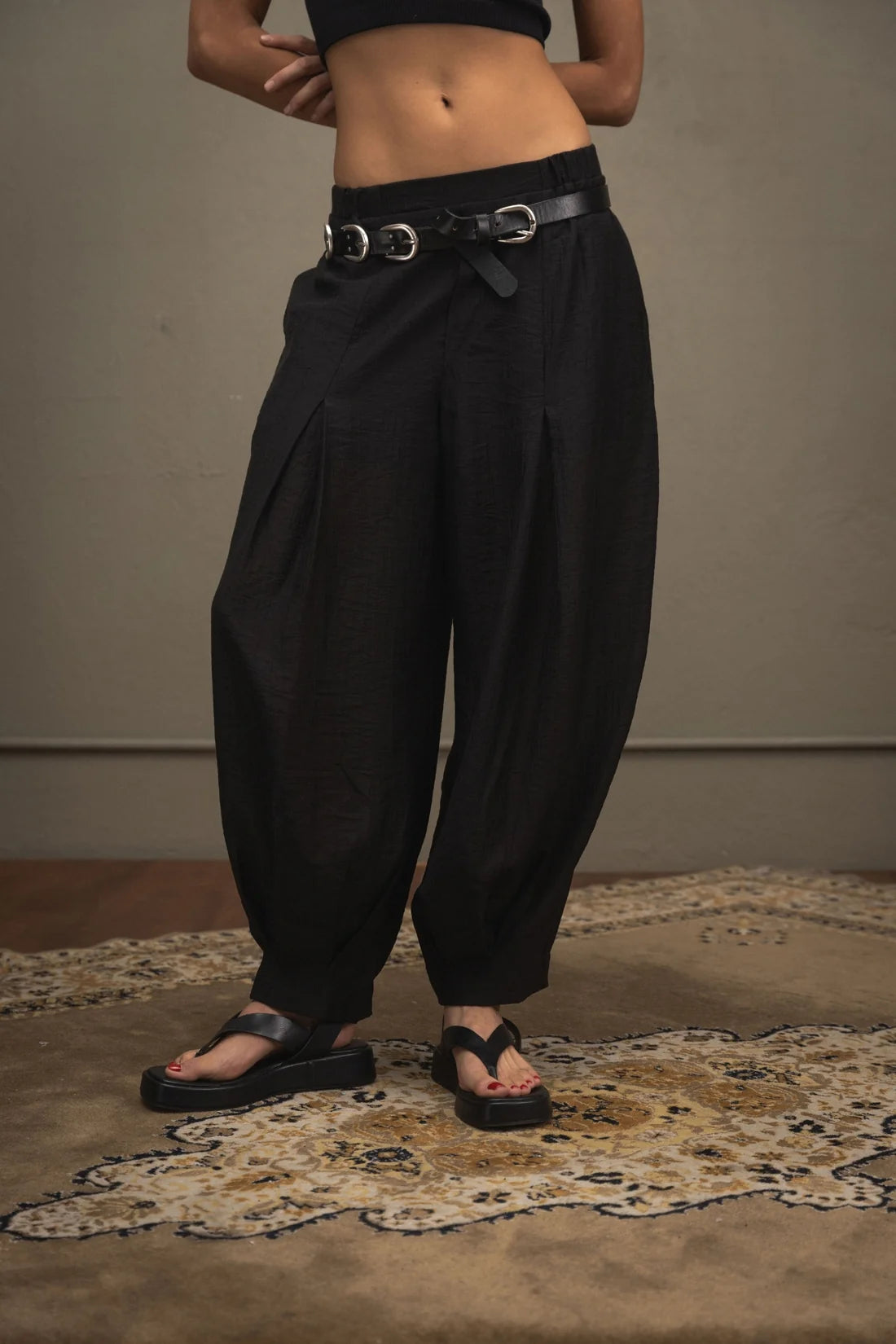 Pantalón Barrel Negro
