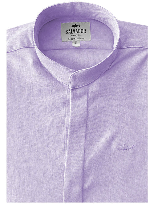 Camisa Manga Corta Cuello Neru Lila Flex