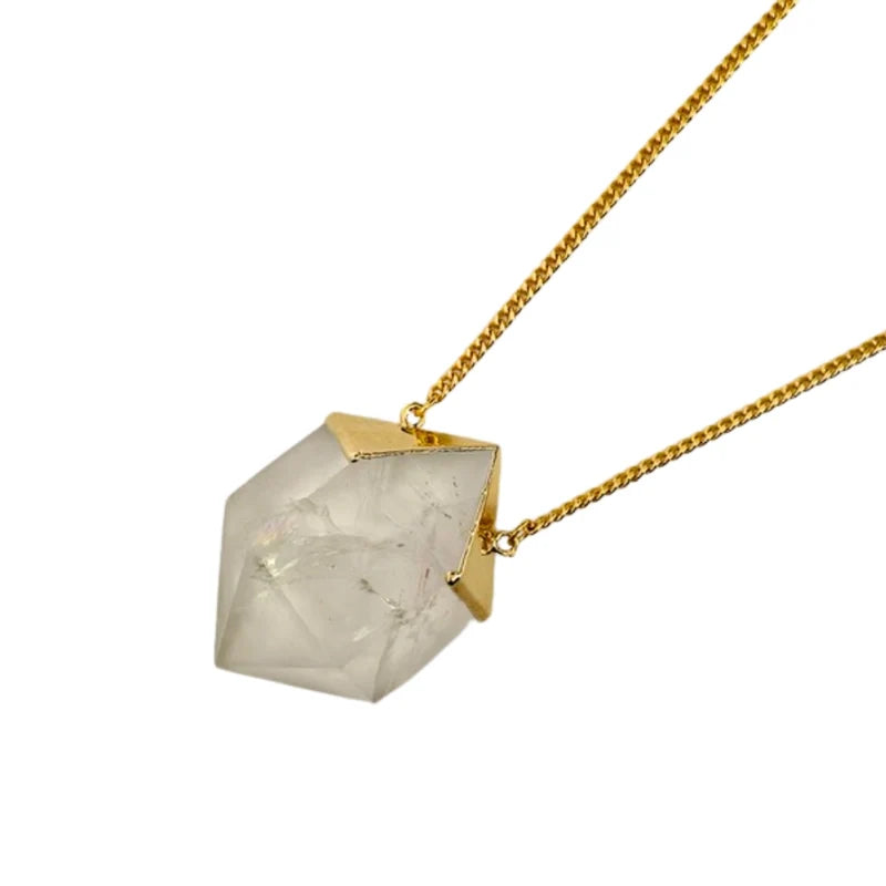 collar hexagono cuarzo de cristal xl