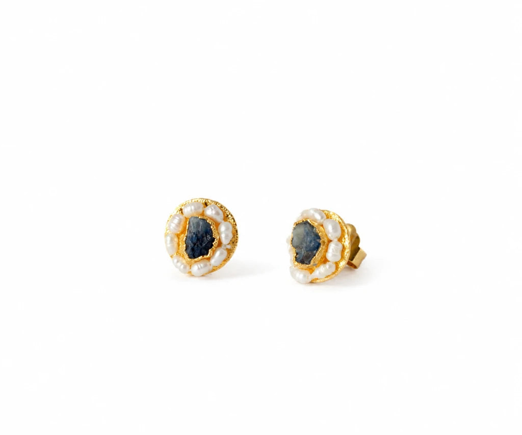 aretes vestigio zafiro y perla
