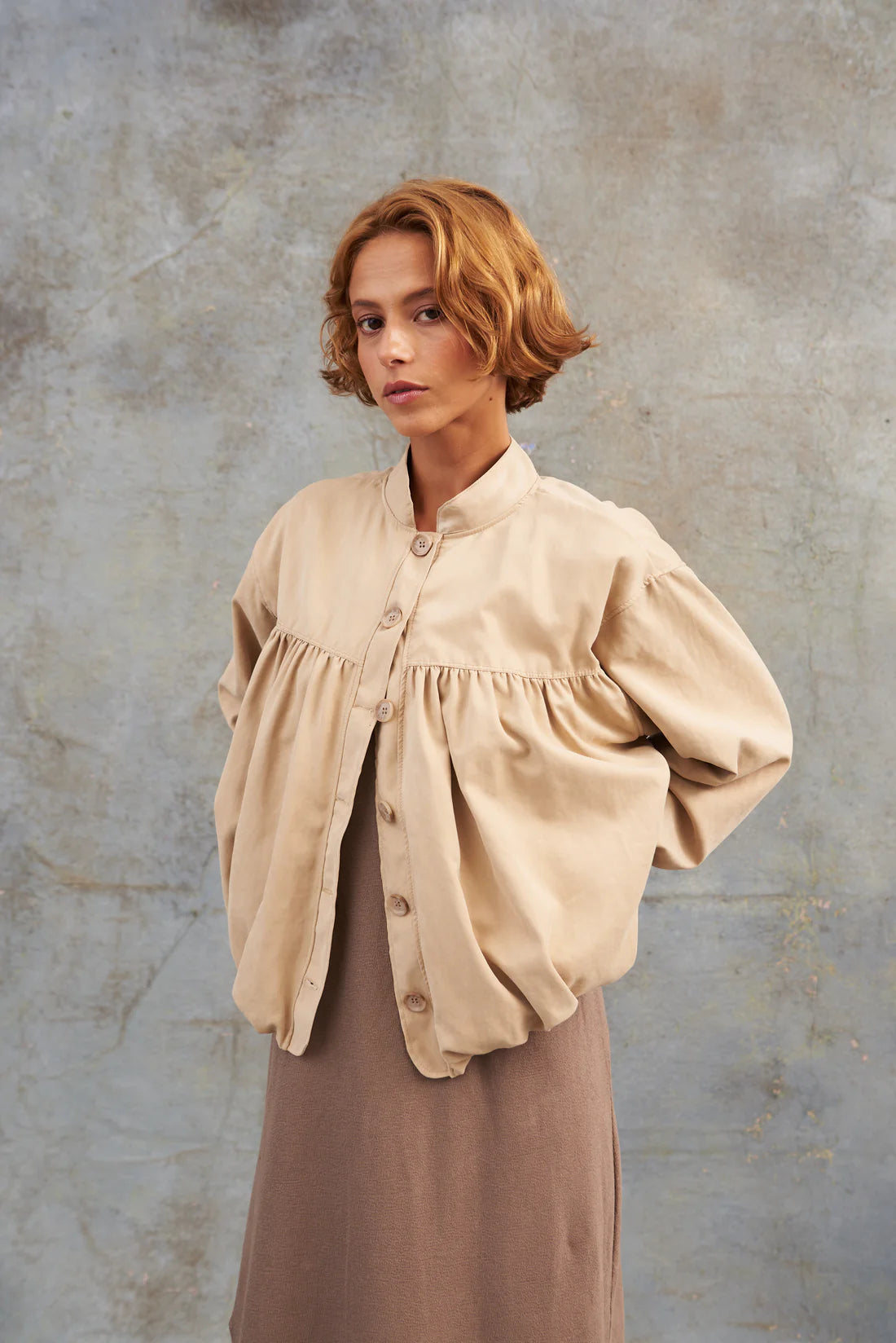 Chaqueta Recogido Bomber Caqui