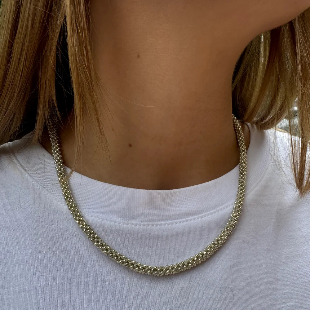 Collar Bejuco Plateado