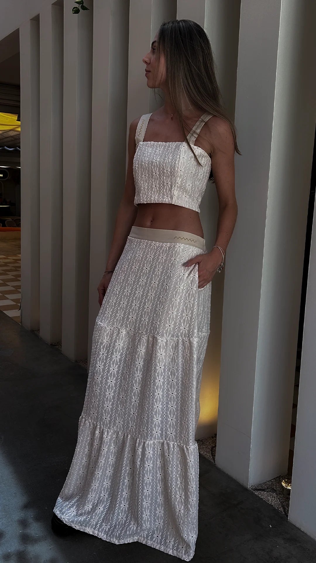 Falda y Top Esplendor Ivory