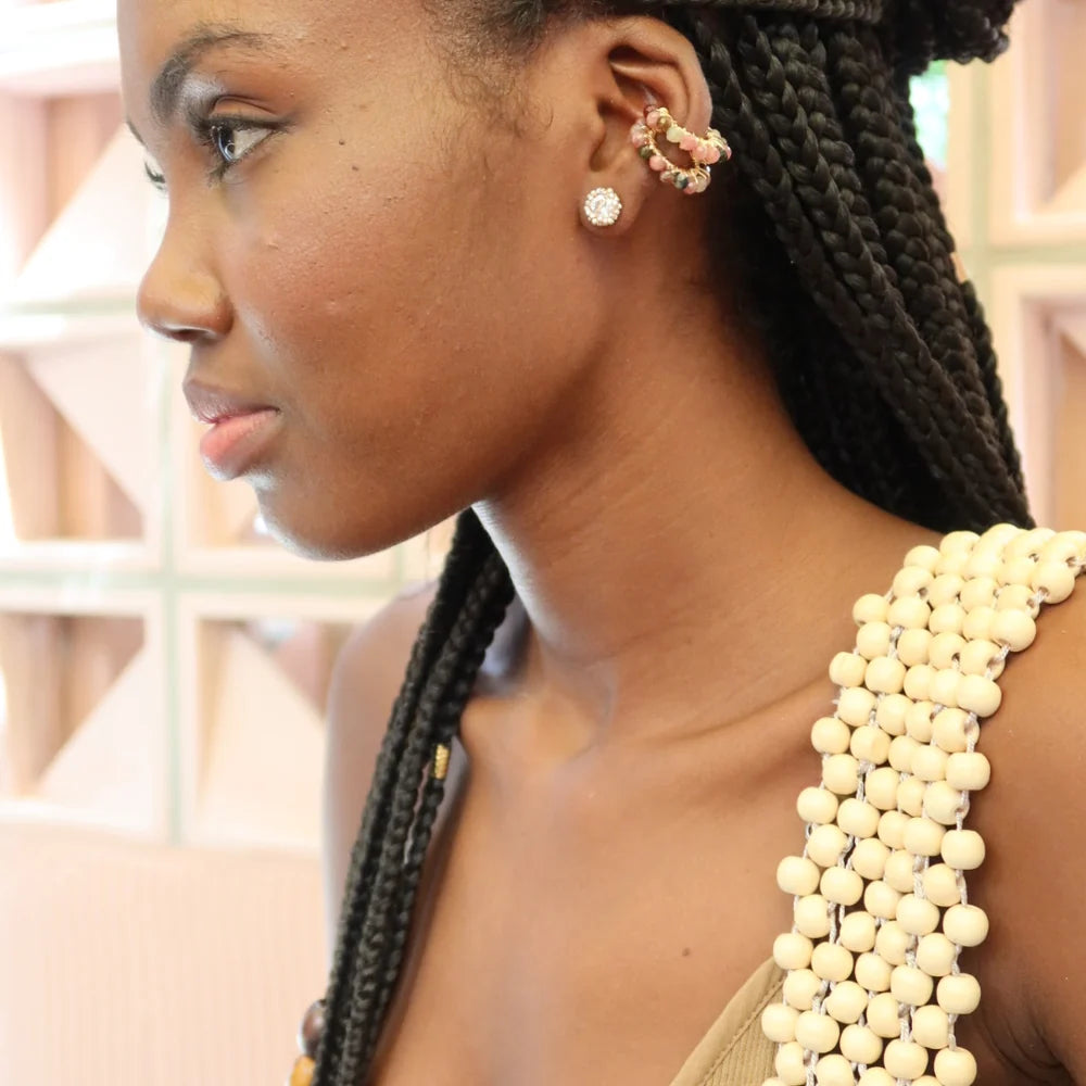 Aretes Ballenatos Circón y Plateado