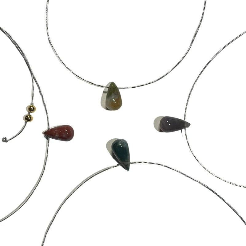 Choker gota hilo jaspe sanguineo