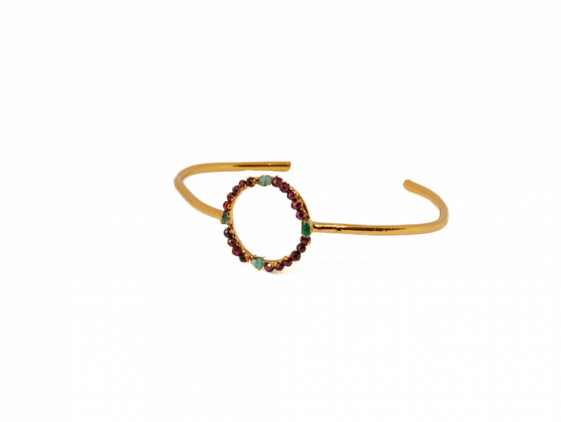 Brazaletes Corona Granate Rubi y Esmeraldas