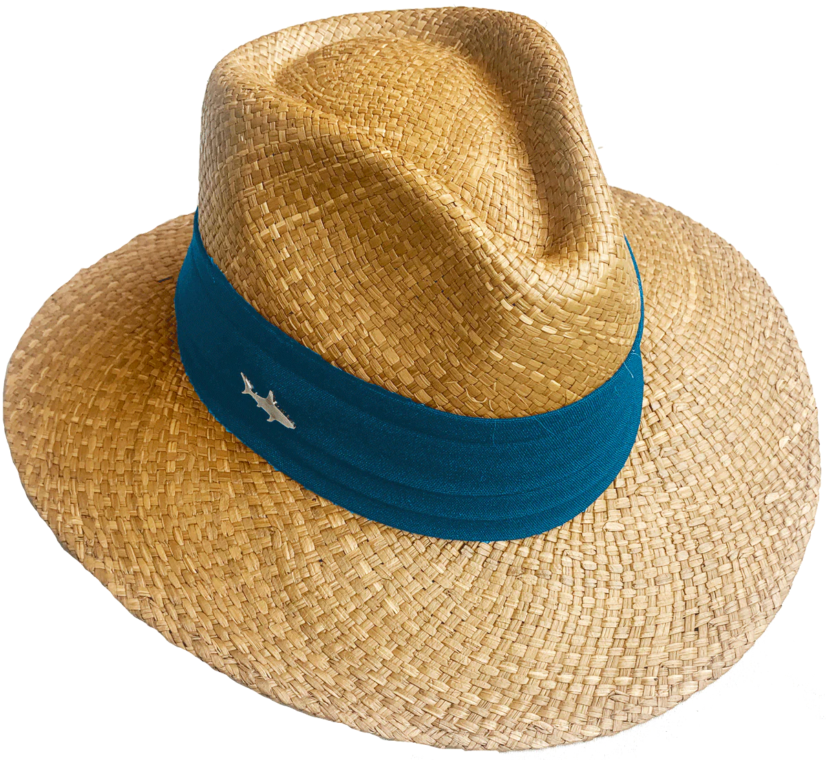 Sombrero Oscuro Cinta Ancha Aguamarina