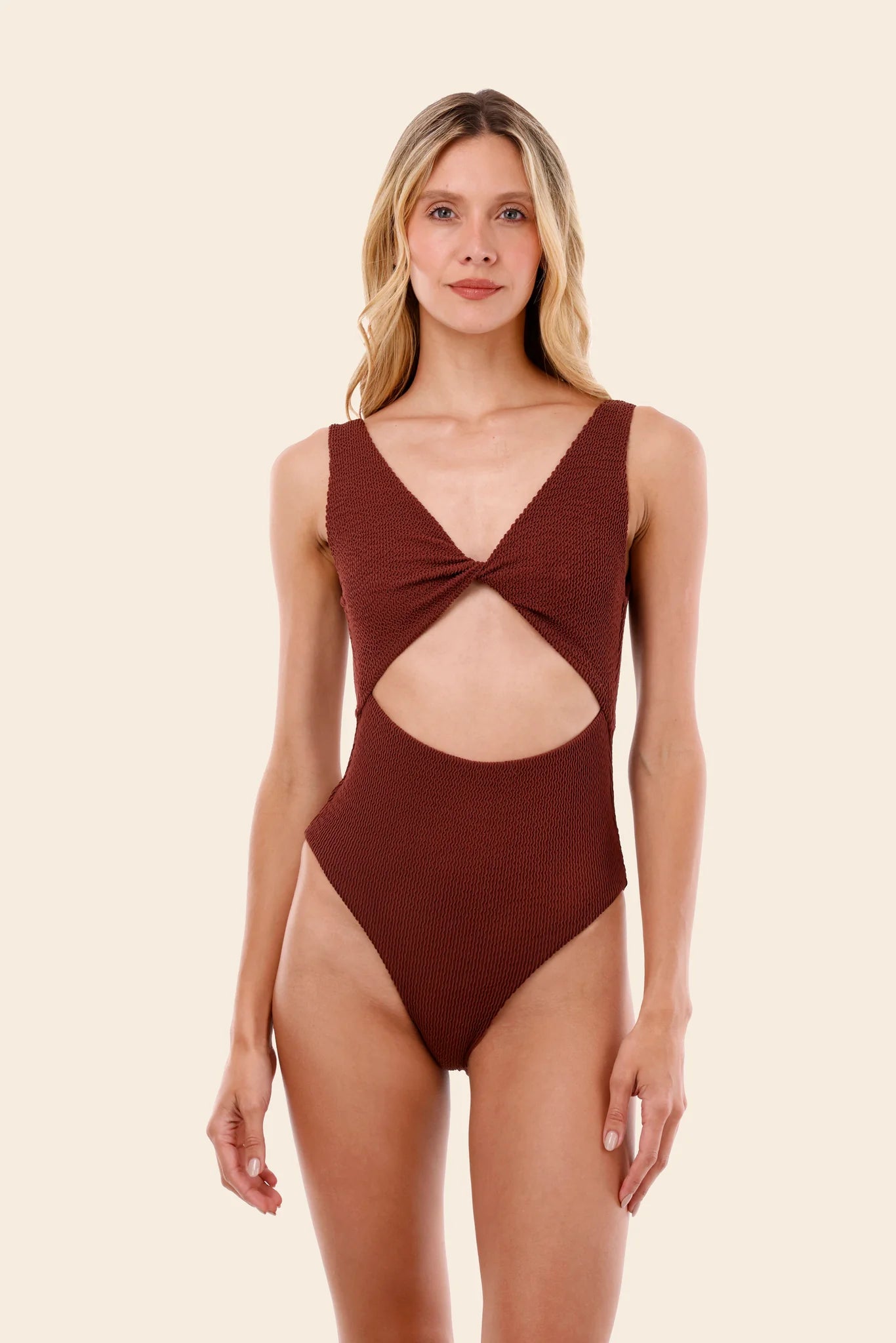 One Piece Twix Textured Wave Barn Red