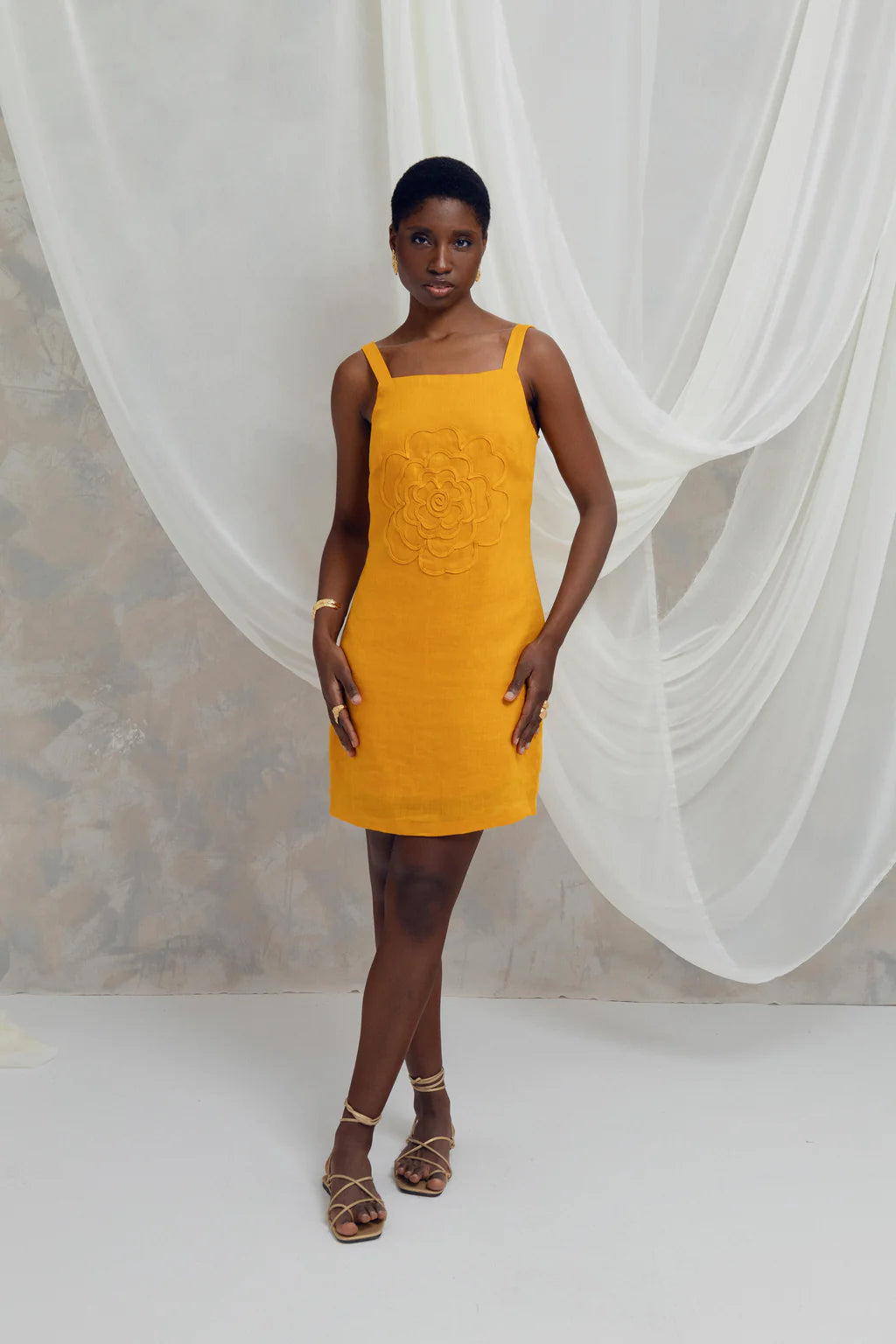 Vestido Sole Mostaza