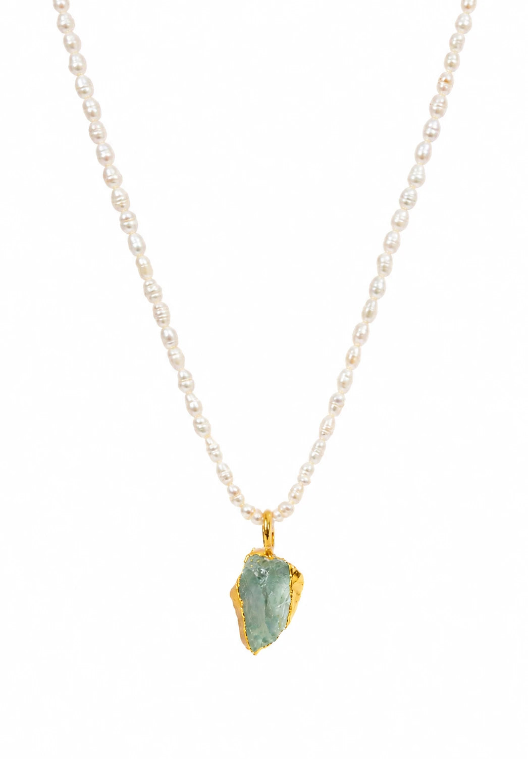 collar aguamarina perla