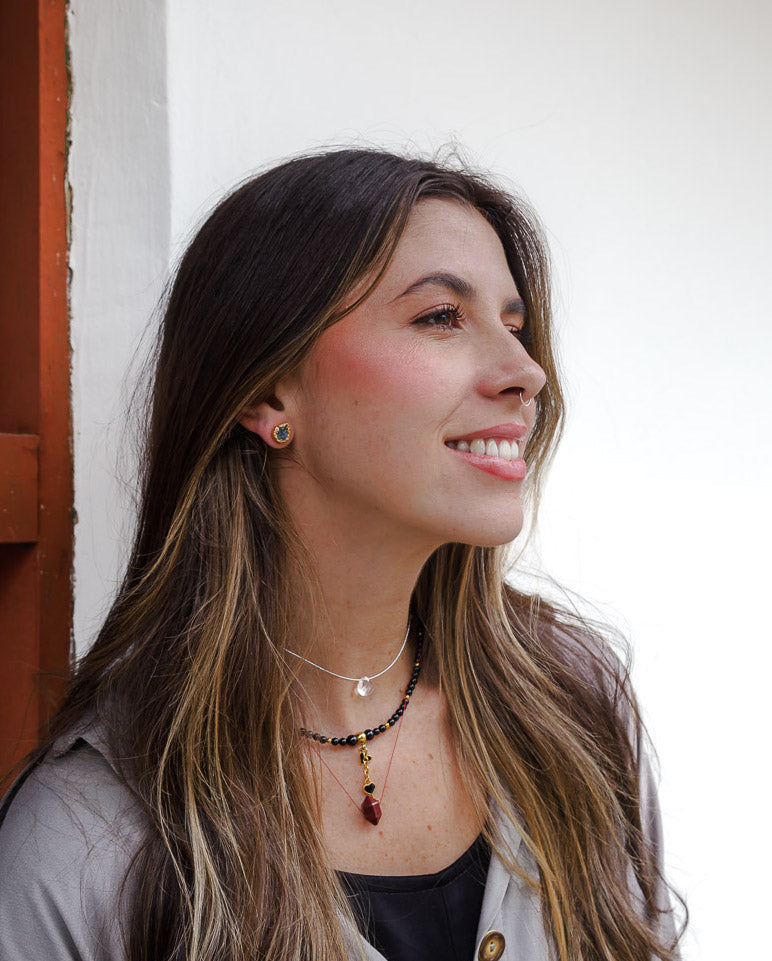 Aretes drusa de agata gota