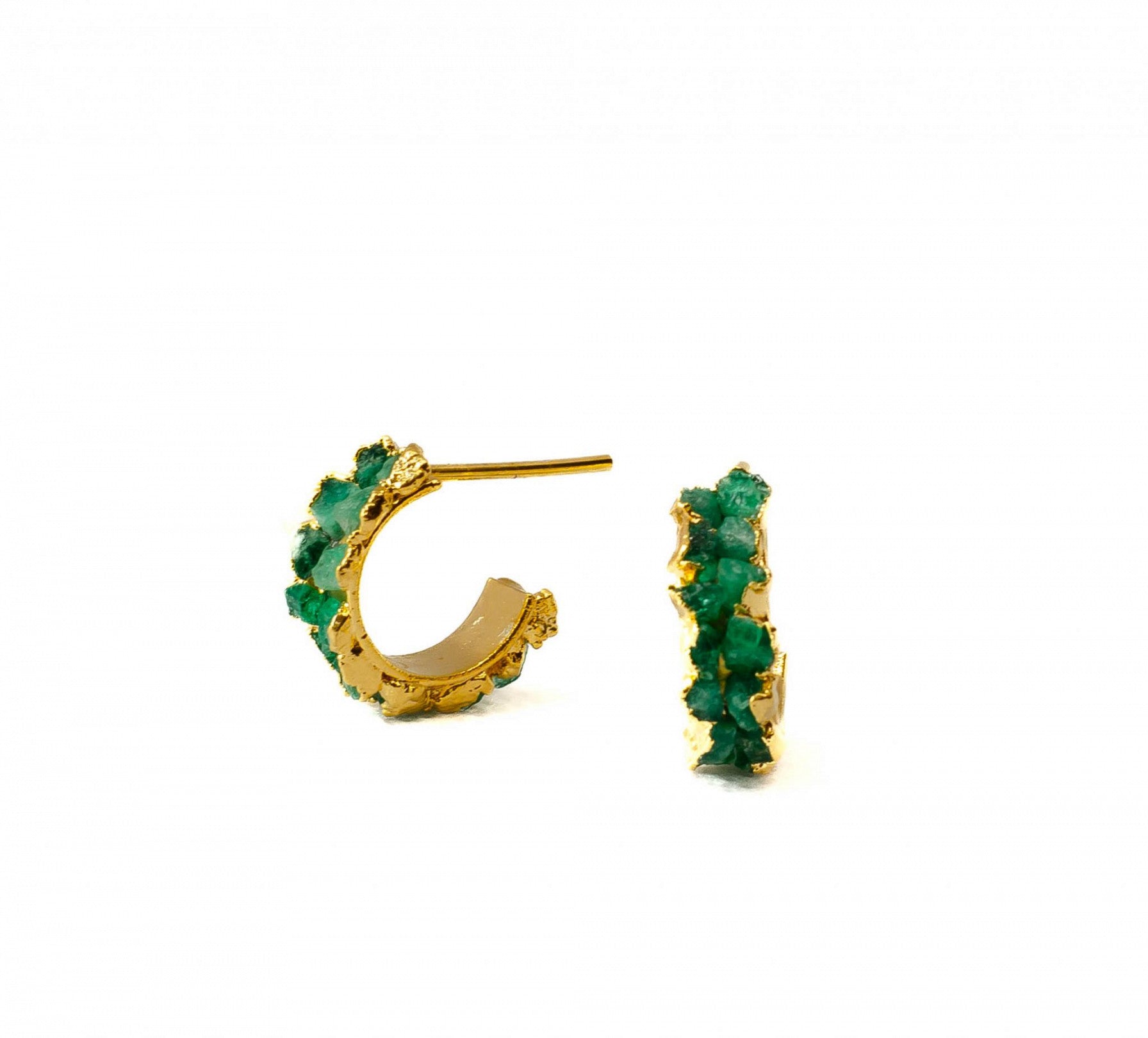 Candongas Dobles Mini Esmeralda