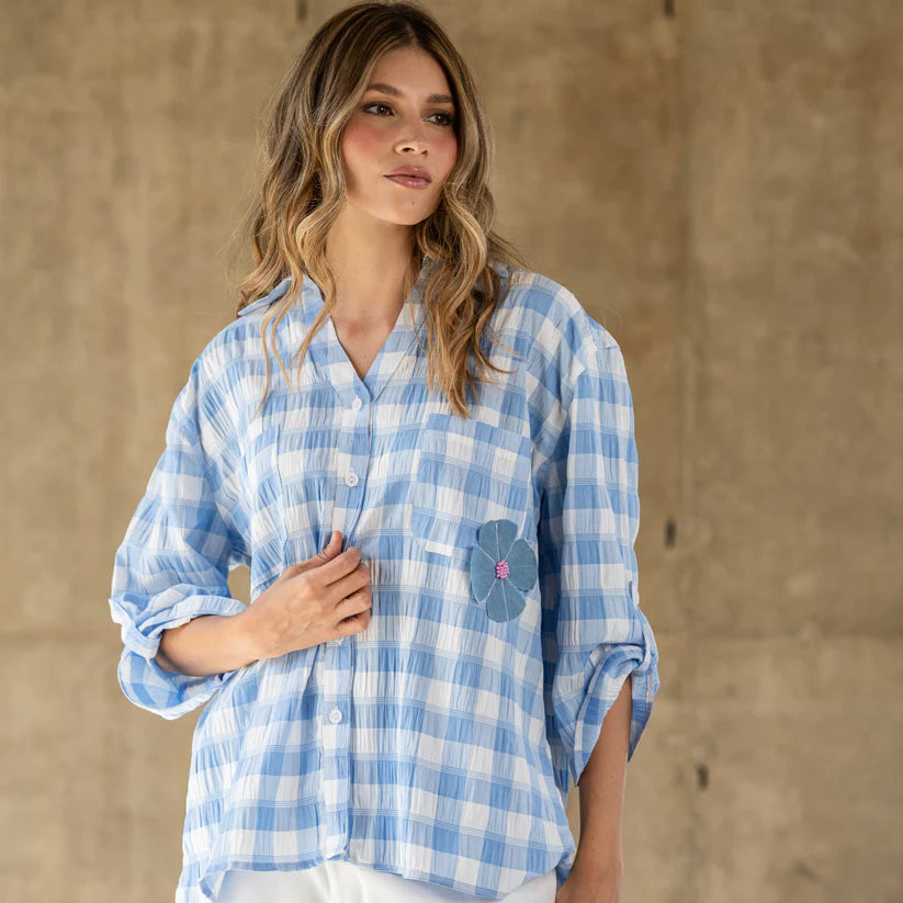 Camisa Mangostino Cuadros Azules