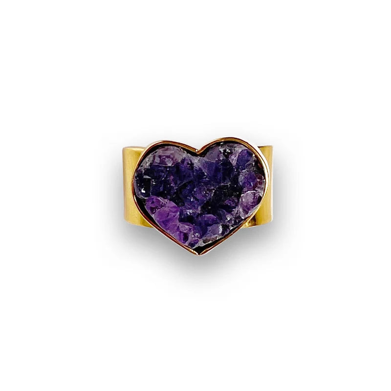 Anillo drusa de amatista