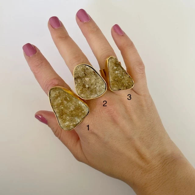 Anillo drusa de citrino #3