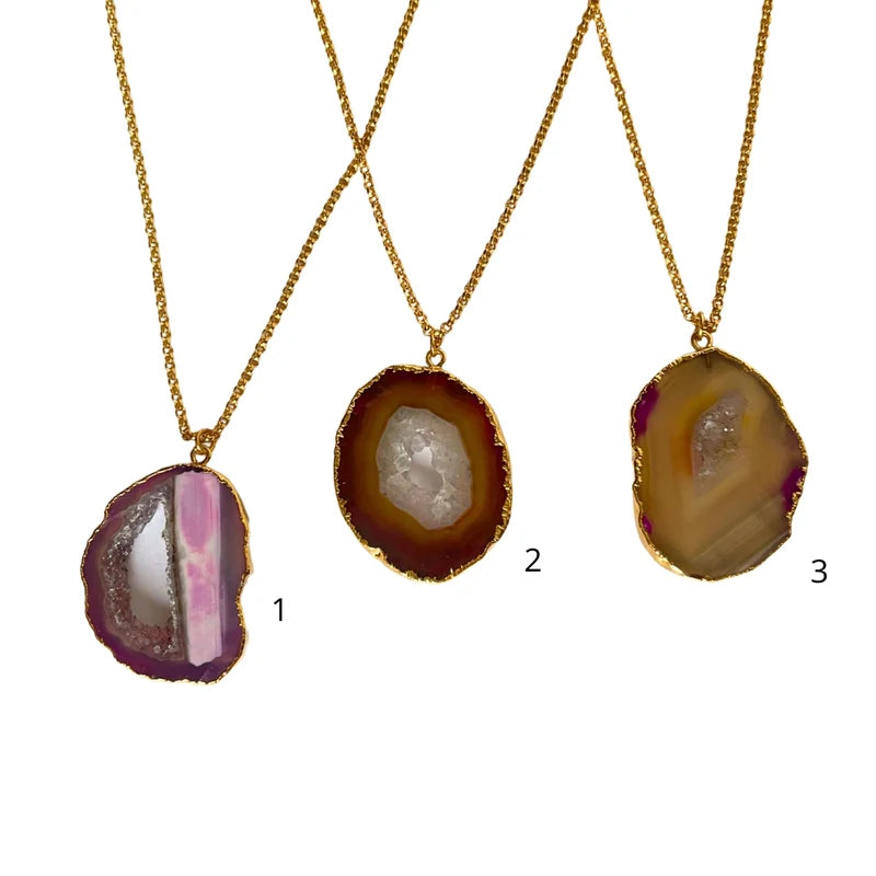 collar geoda de agata cueva #3