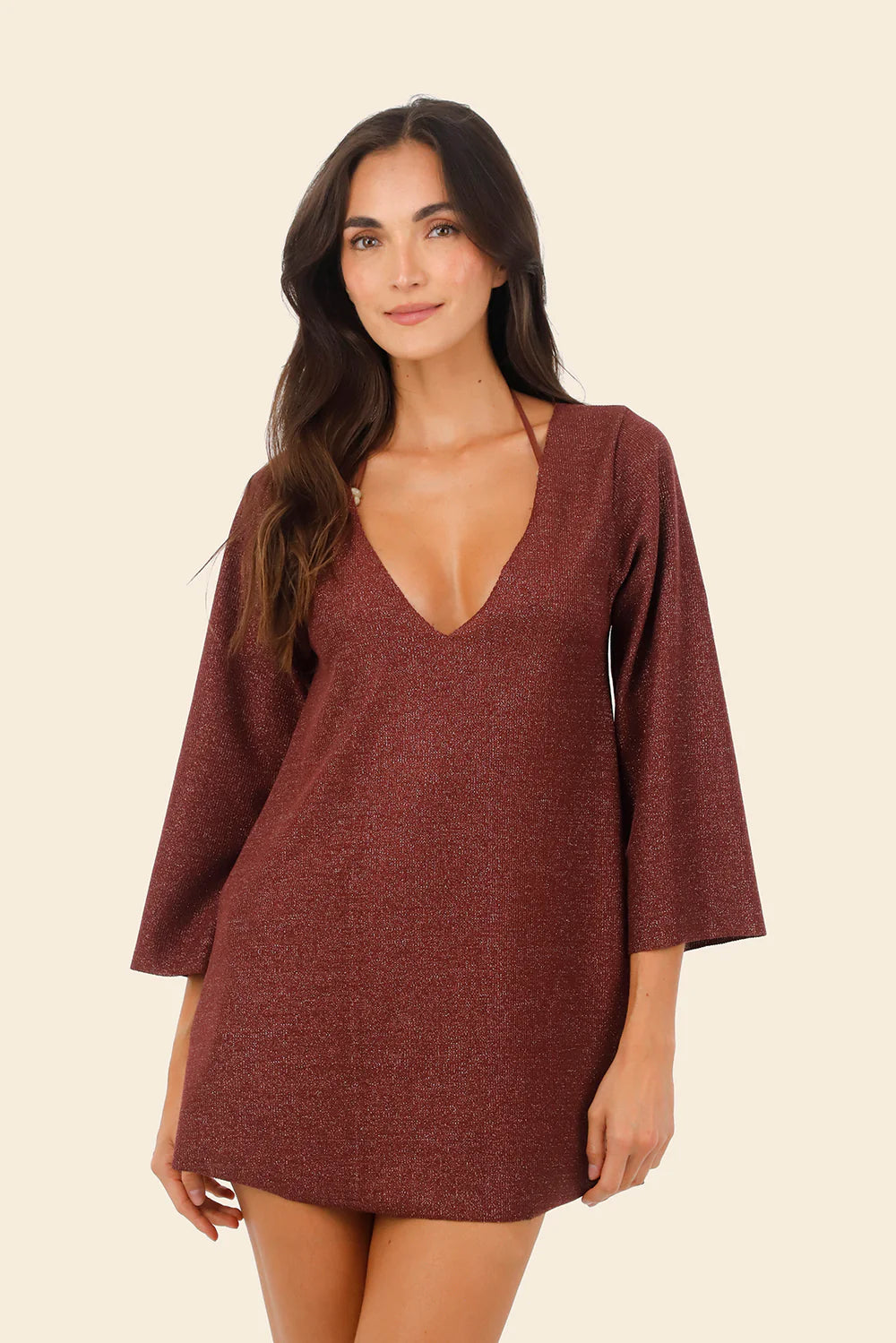 Dress Apogeo Textured Barn Red