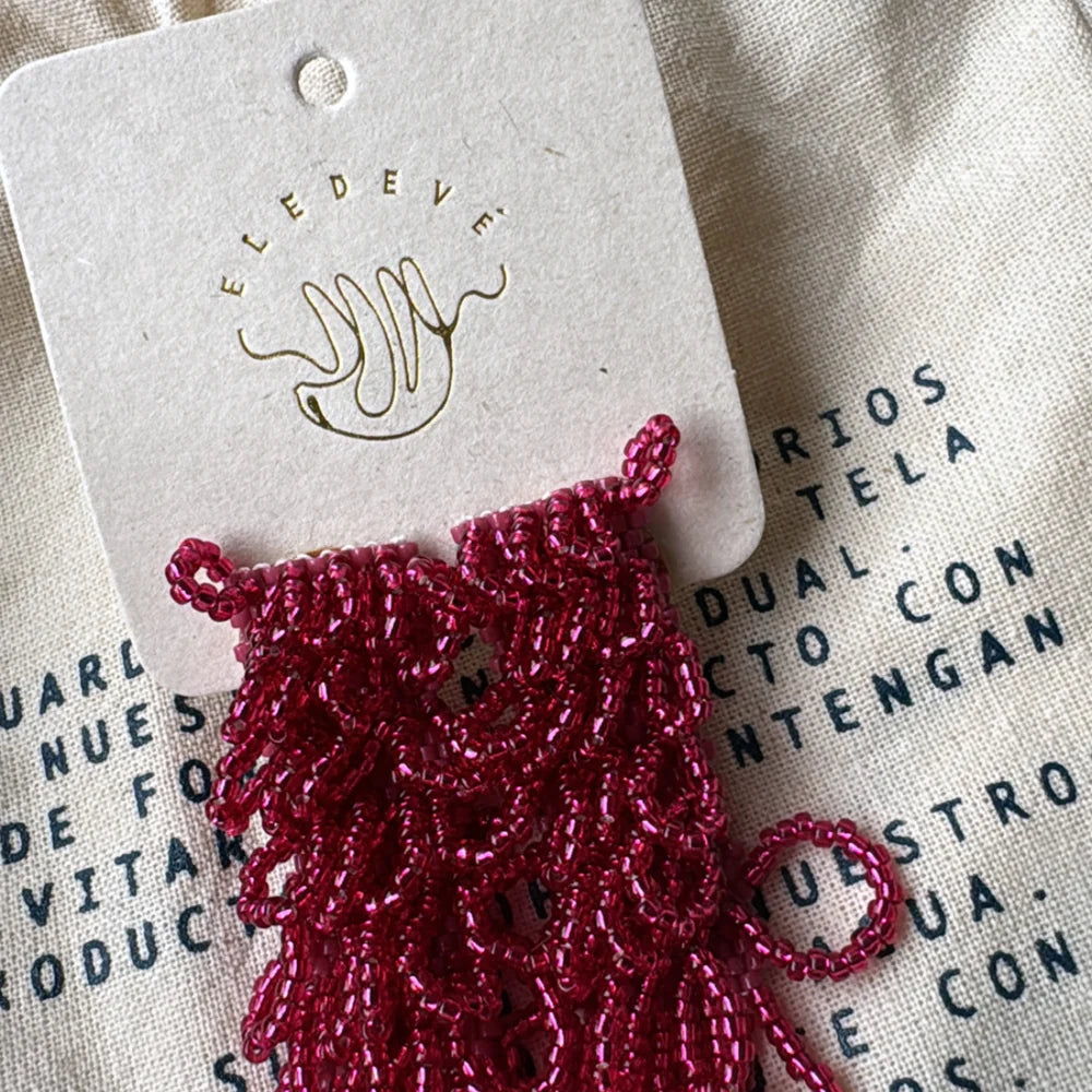 Aretes Ocaso Medianas Fucsia