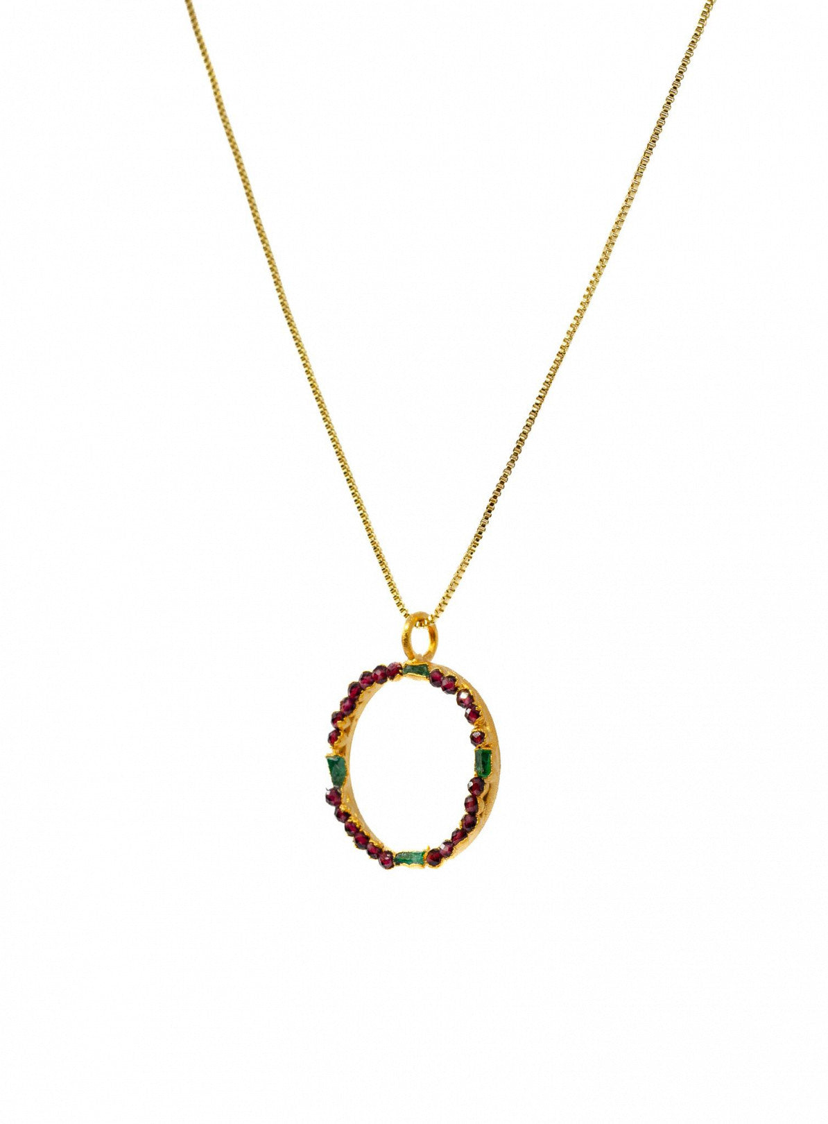 Dije Redondo Electro Medium Granate Rubi