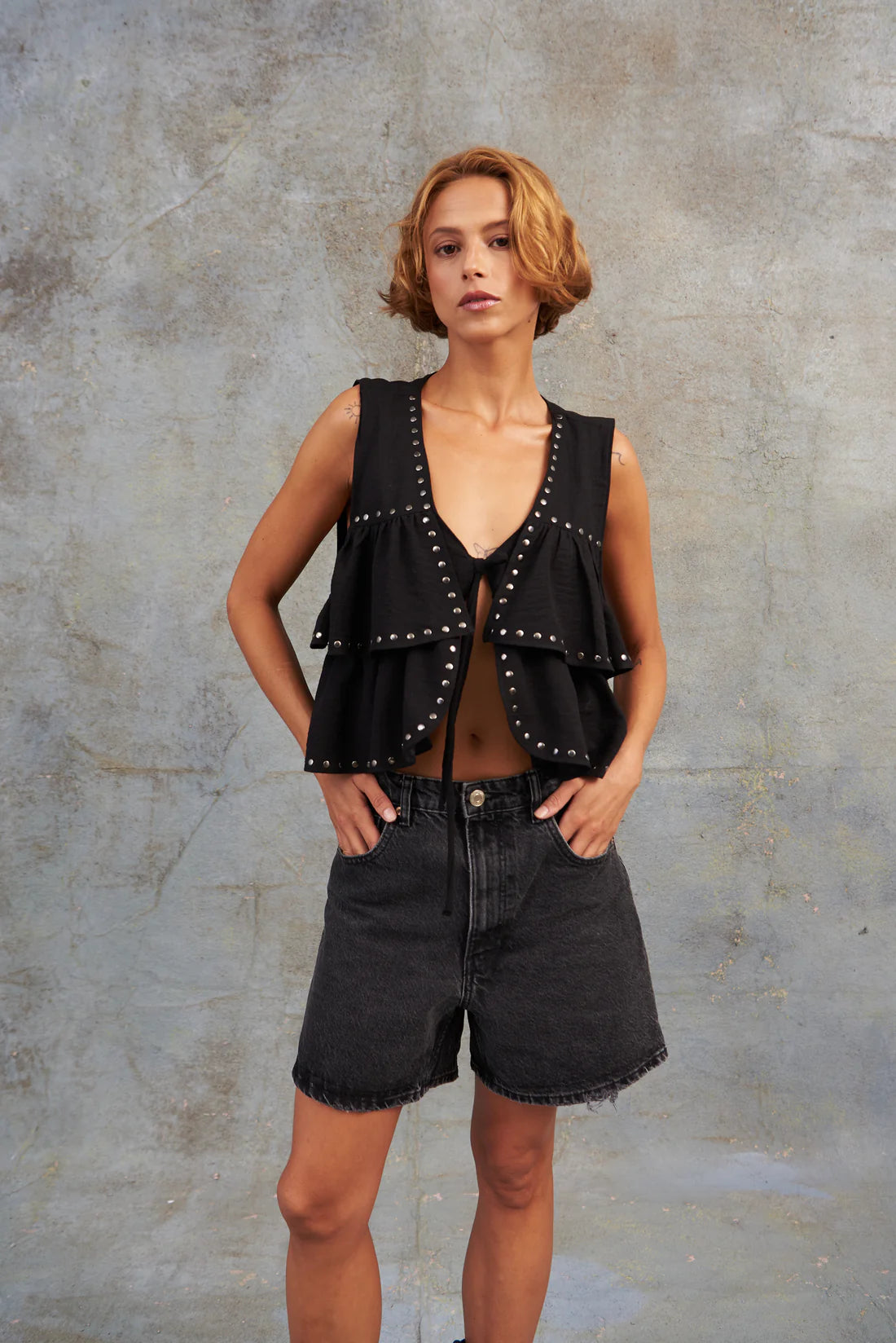 Chaleco Tapas y Taches Negro