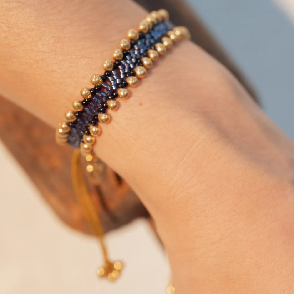 Pulsera Tierra Azul y Dorado