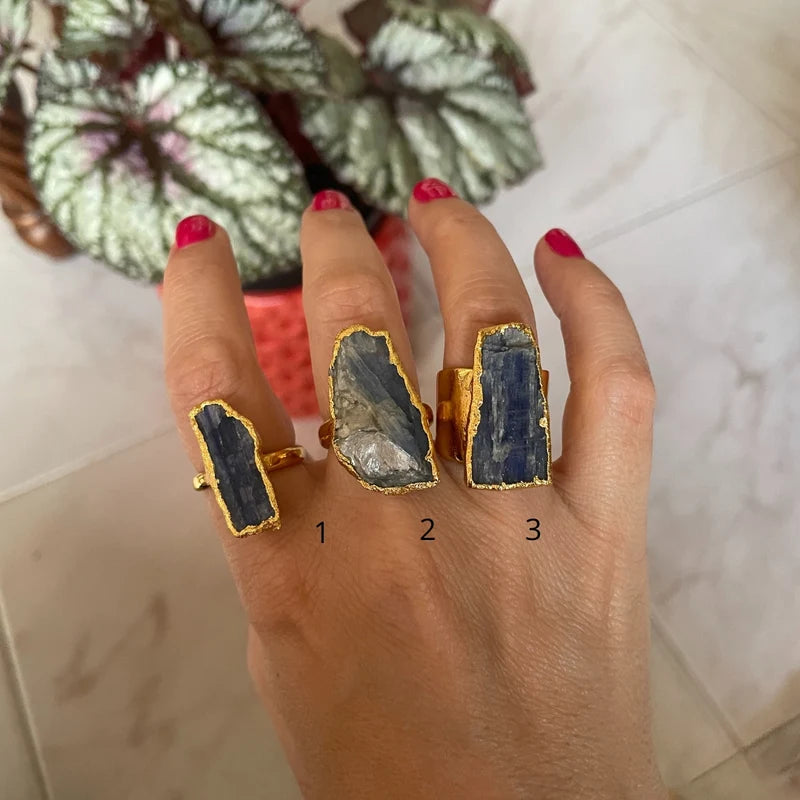 Anillo cianita azul  #3