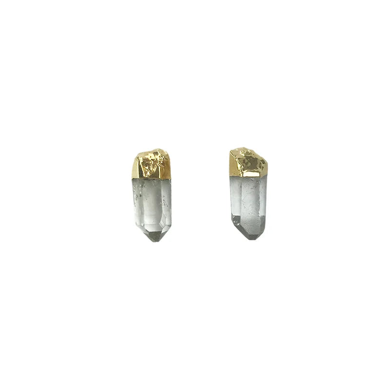 Aretes punta de cuarzo cristal xl