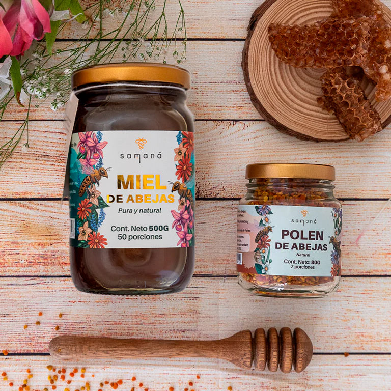 Kit Miel Pura, Polen de Abejas y Palito Mielero
