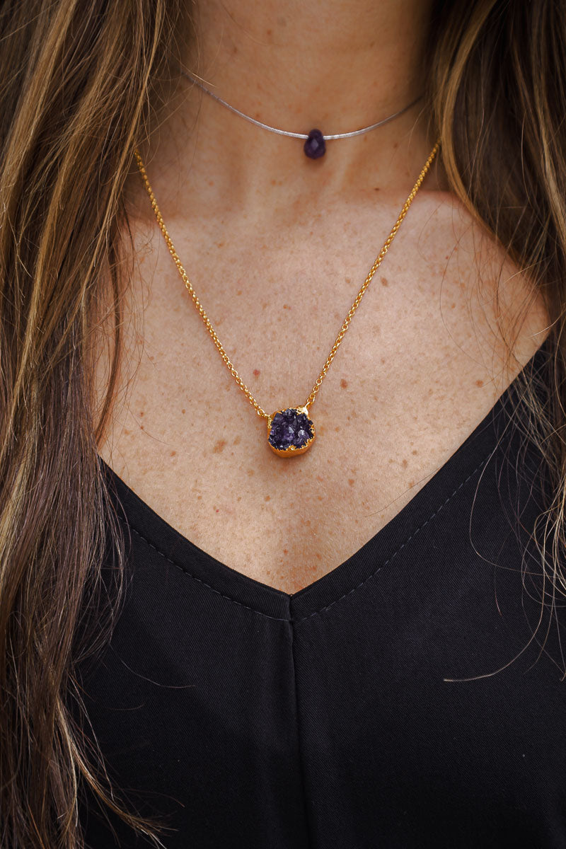 Collar drusa de amatista