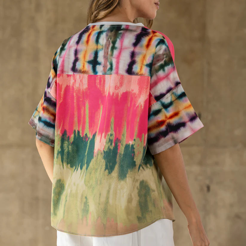 Blusa Albaricoque Rosa-Verde