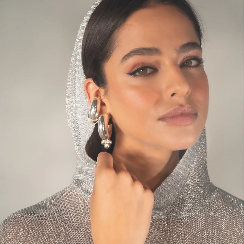 Aretes Cherry Hoops Plata L