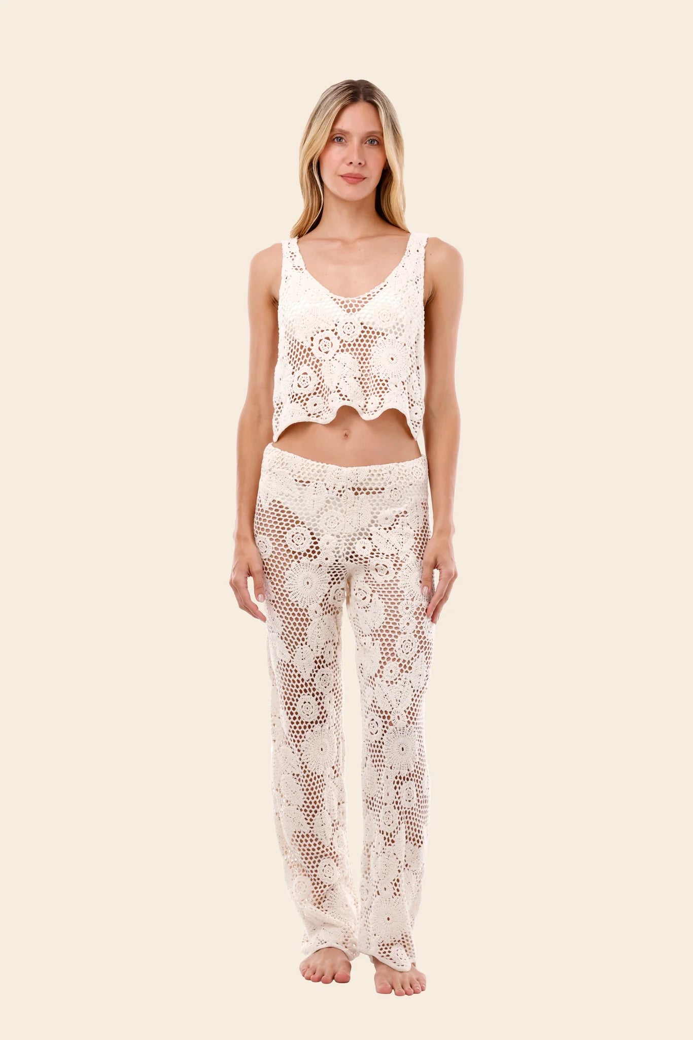 Crop Top Kravel Ivory Crochet