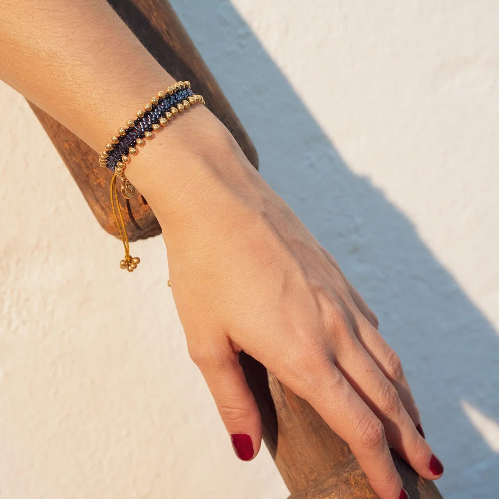 Pulsera Tierra Azul y Dorado