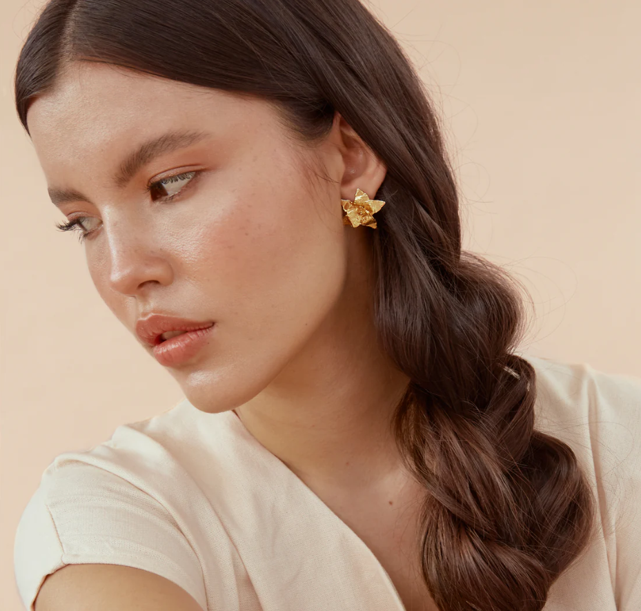 Aretes Flor Papa Mediana