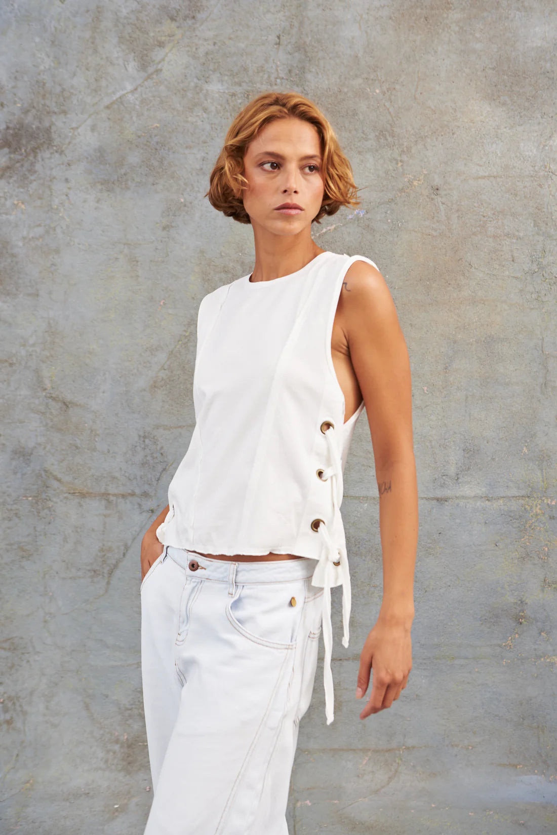 Camiseta Siza Ojaletes Blanca