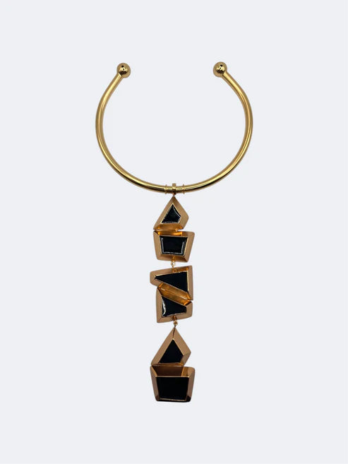 Choker Geo X3 Oro-Negro