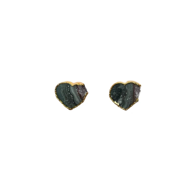 Aretes corazon escala amatista