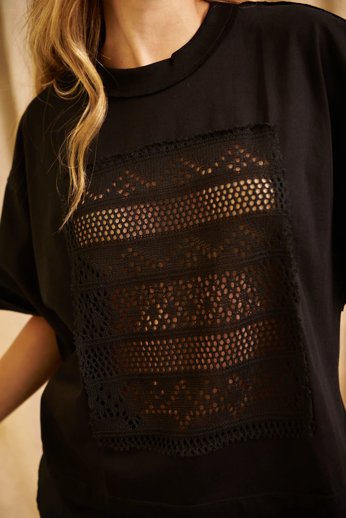 Camiseta Crochet Negro