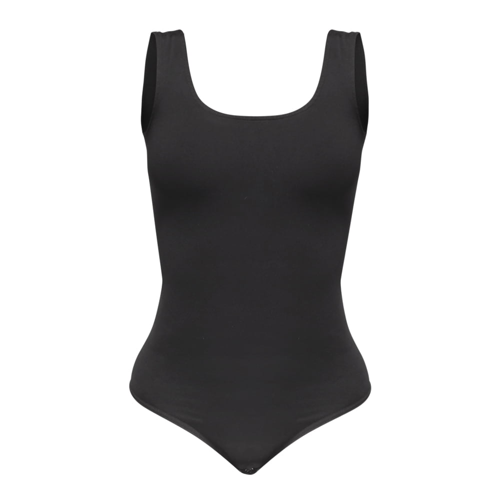 Body Sin Mangas Con Cuello Redondo Negro