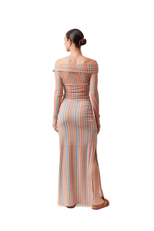 Falda Florence Mini Rayas Naranja