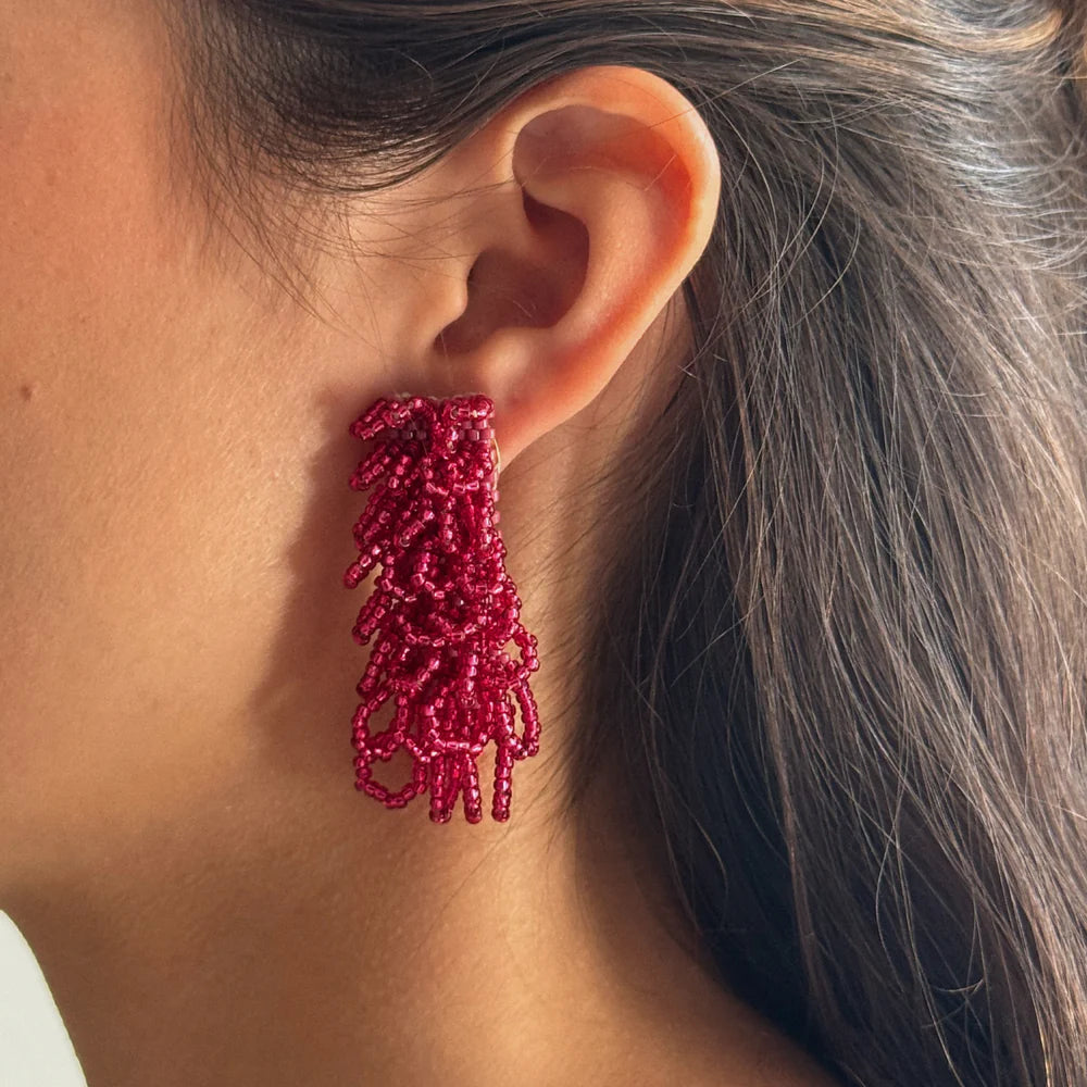 Aretes Ocaso Medianas Fucsia