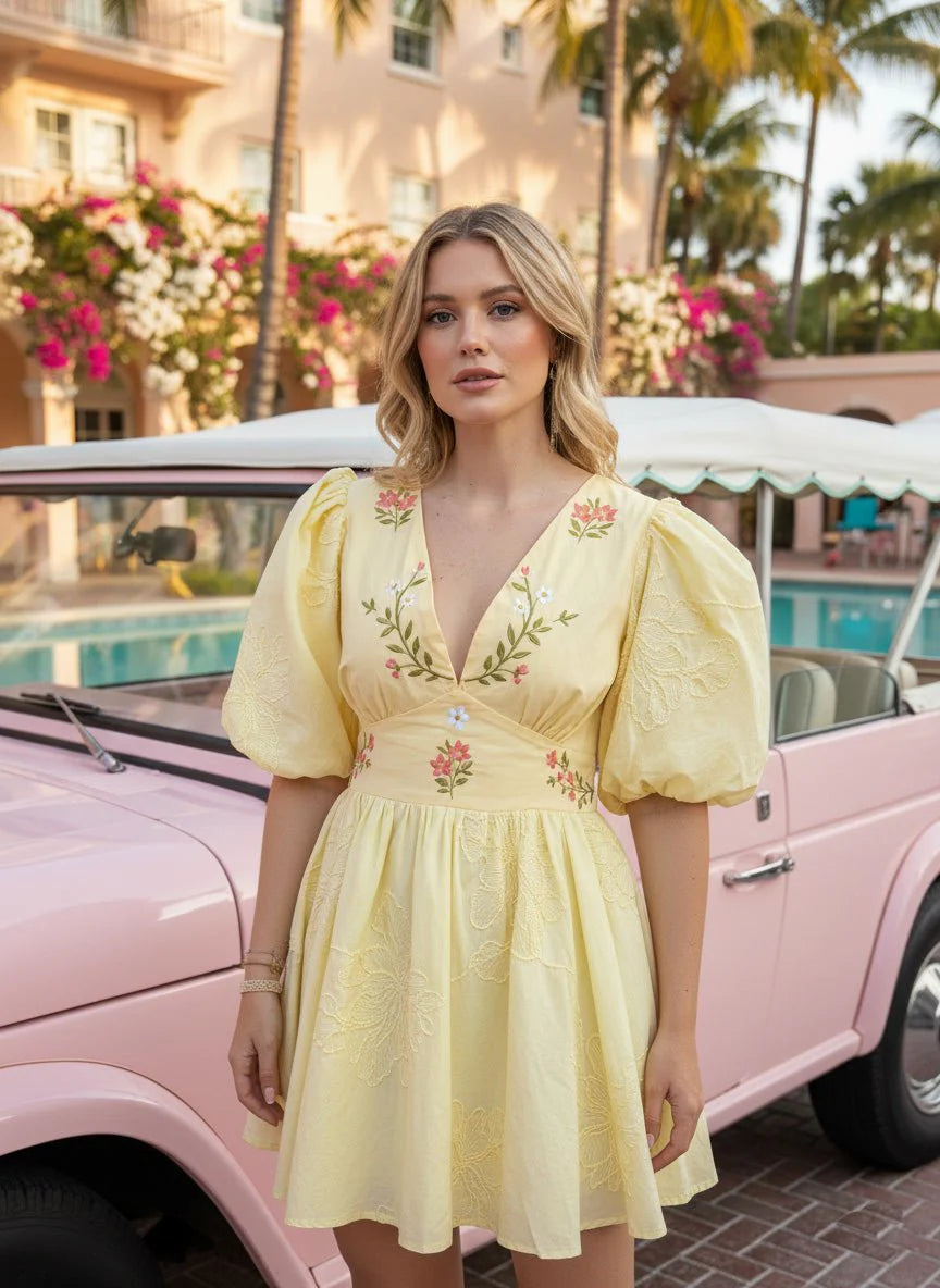 Buttercream Yellow Mini Dress