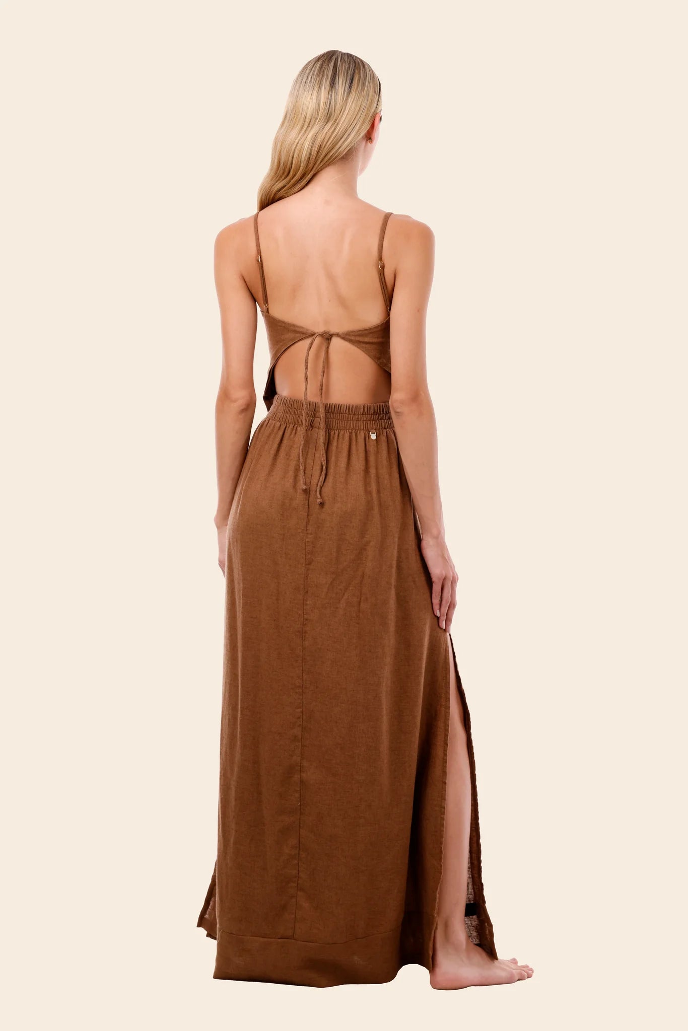 Dress Wavelet Coffe Season Linen