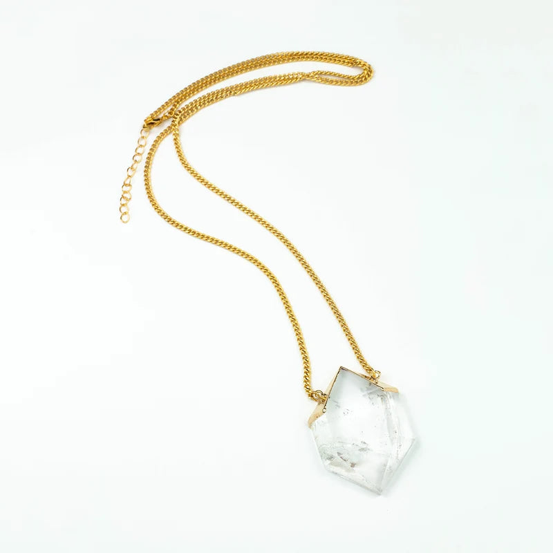 collar hexagono cuarzo de cristal xl
