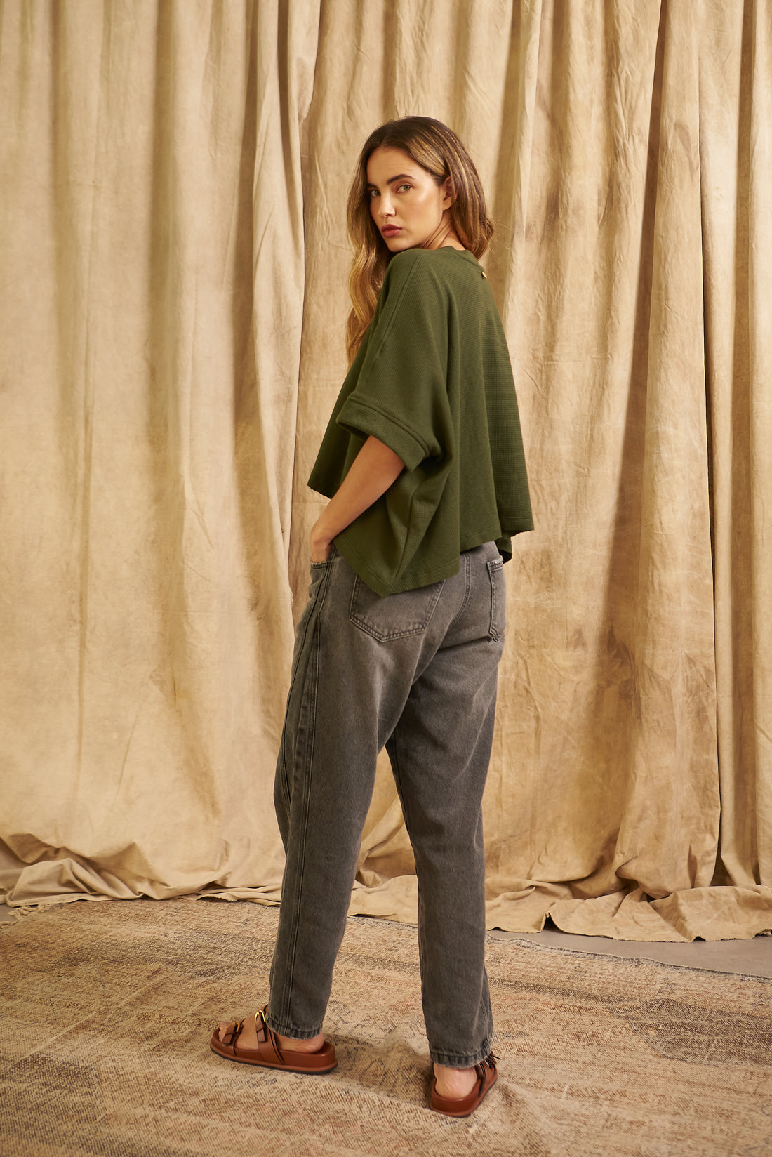 Camiseta Desestructurada Wafle Verde