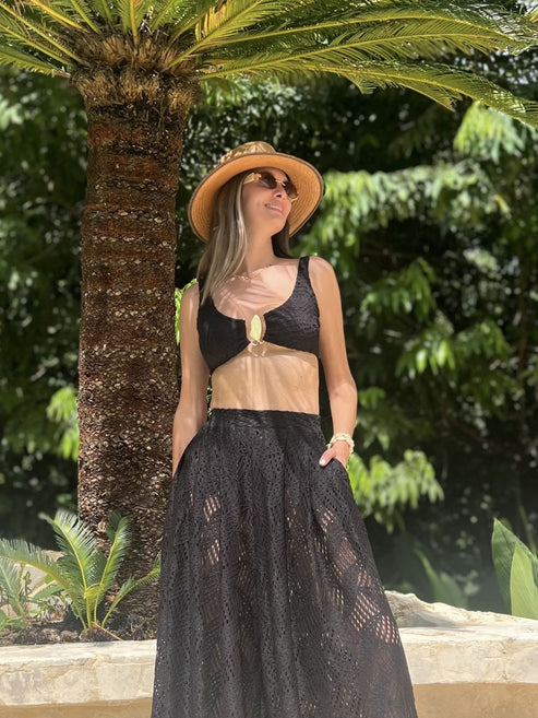 Tory Top & Ivy Bottom Black Malla