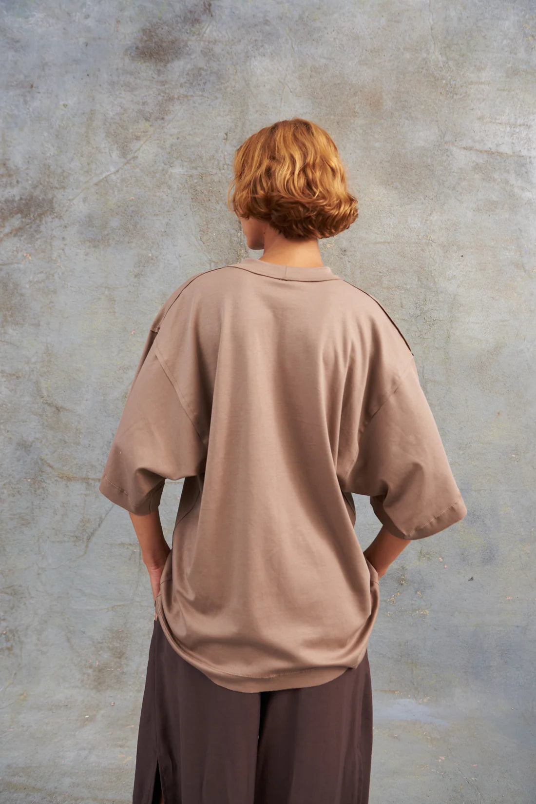 Camiseta Ovrsize manga 3/4 Cafe