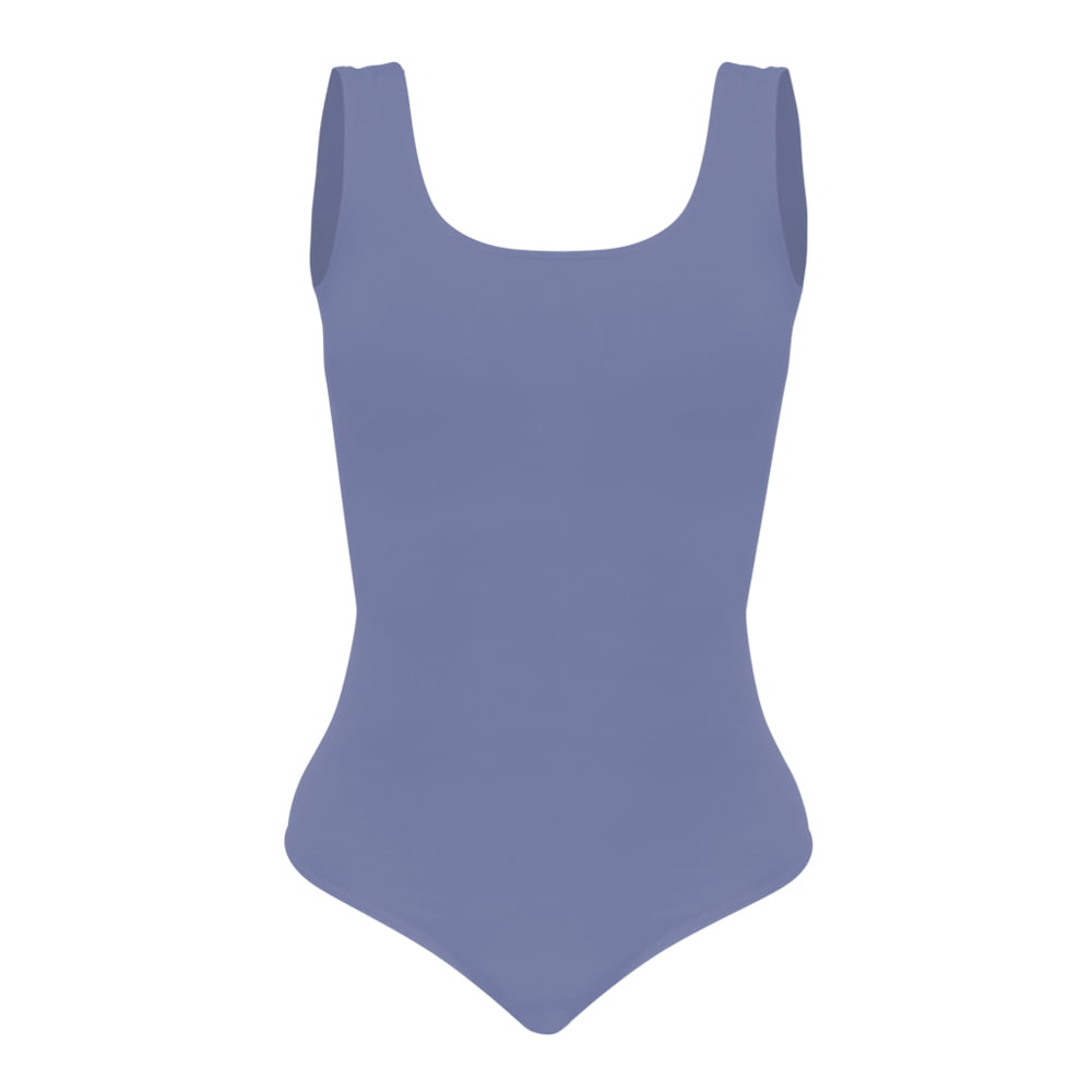Body Sin Mangas Cuello Redondo Azul