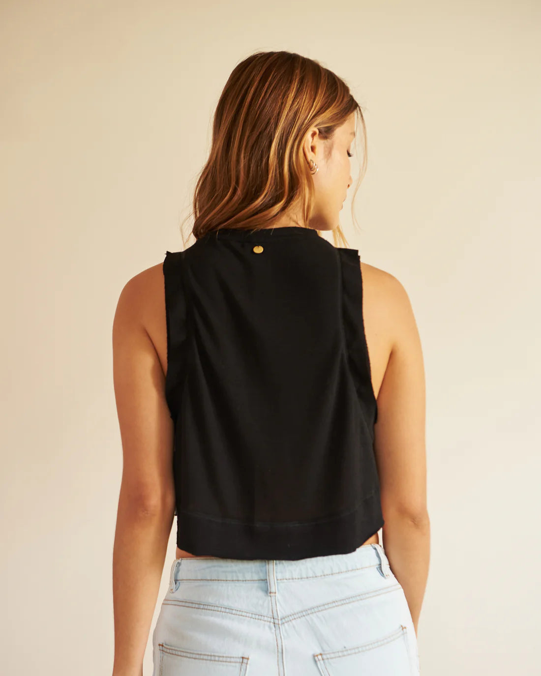 Camiseta Tank Top Crop Negro