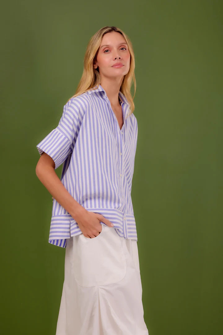 Camisa Herencia Rayas Azul